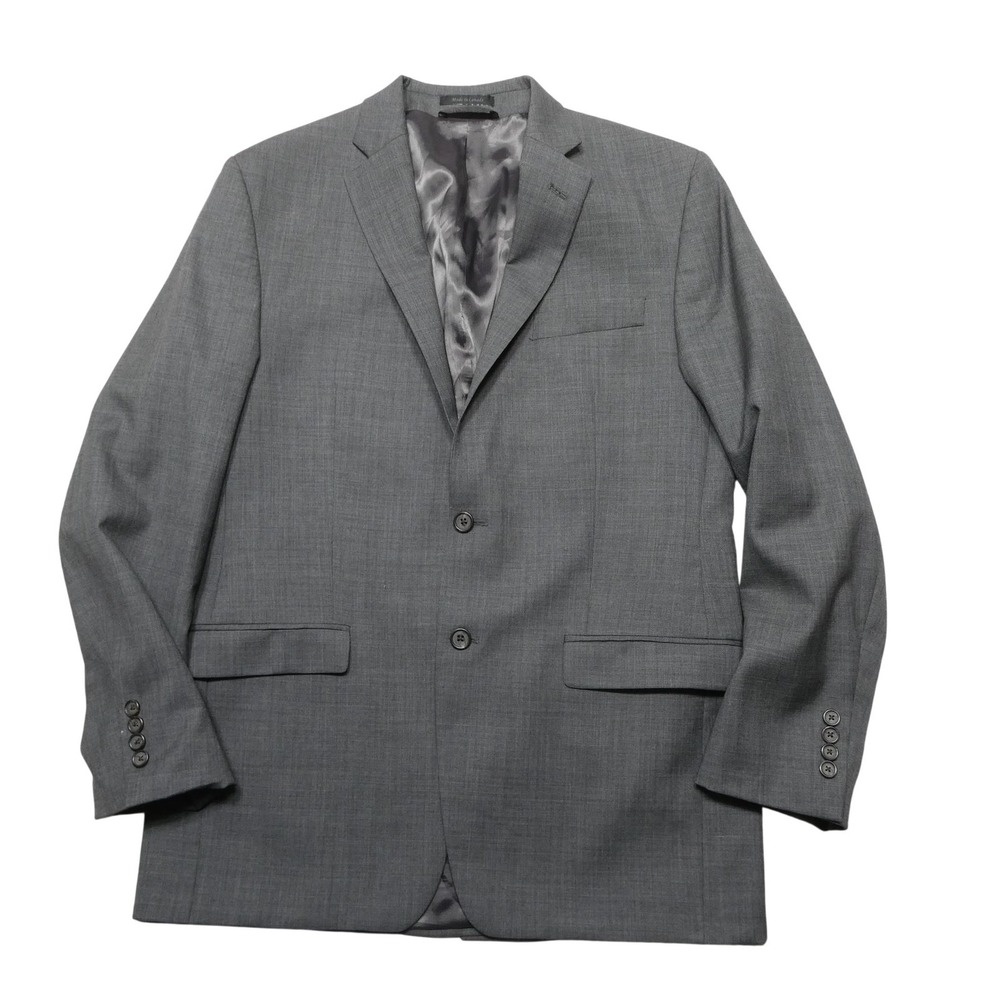 Lauren Ralph Lauren Suit Jacket Mens 42L Gray 100% Wool Two Button Canada